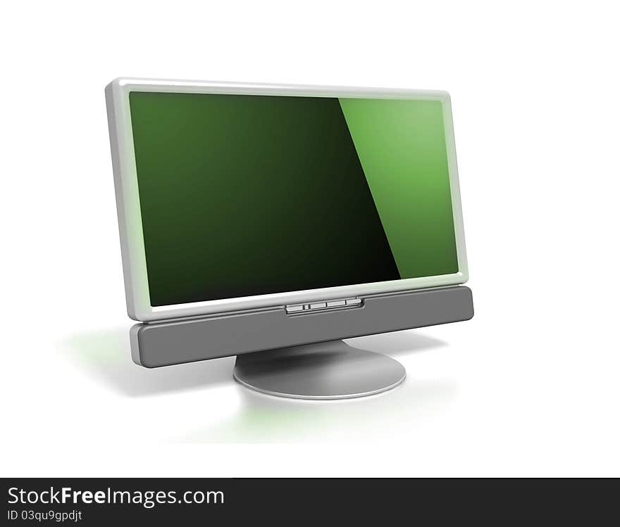 LCD monitor isolated on white background