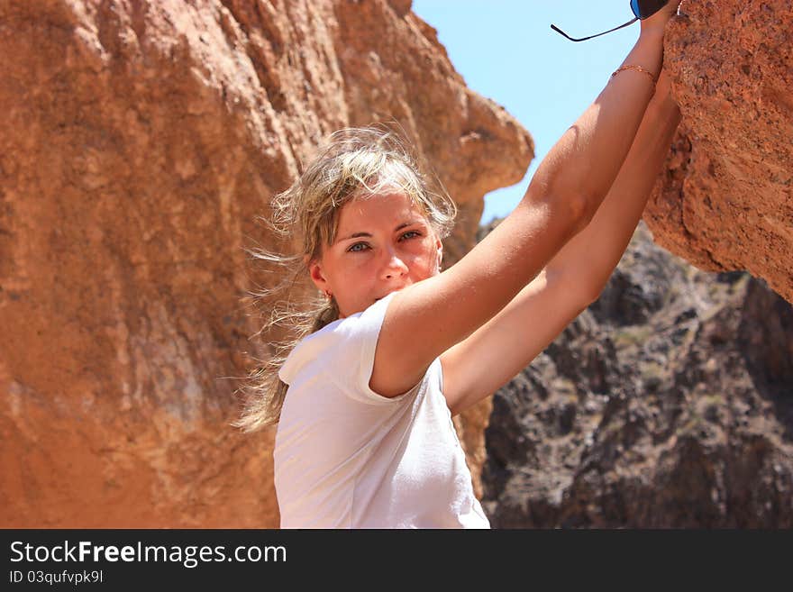 Girl in canyon