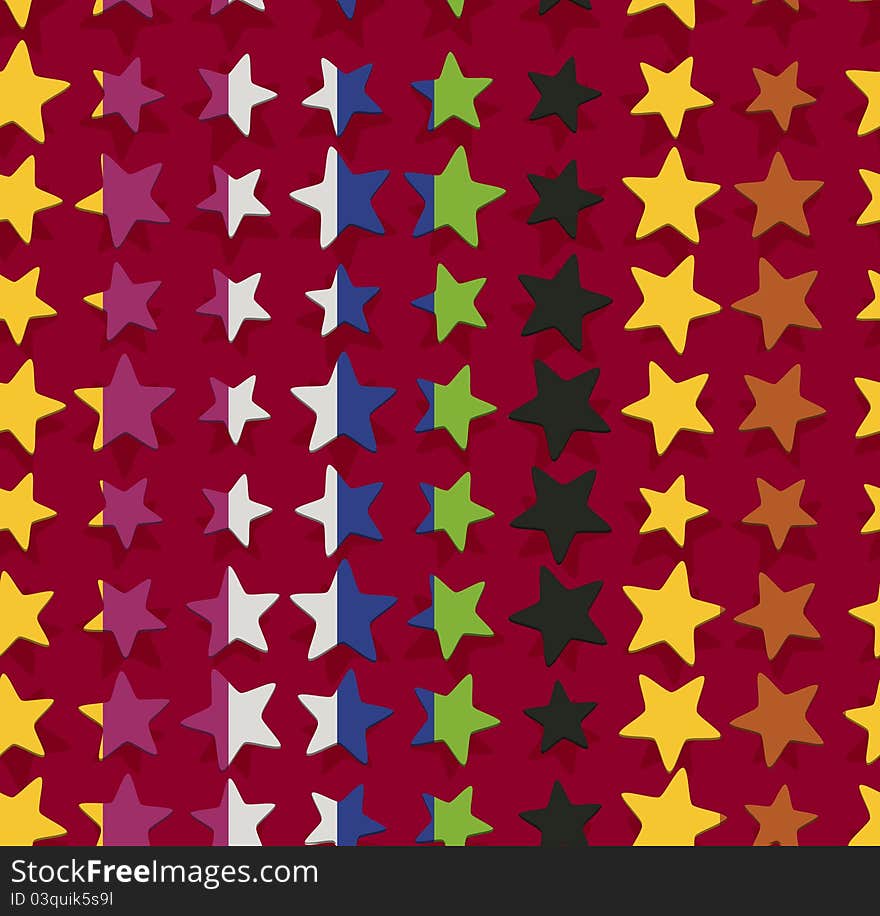 Color pattern with stars, shadows and lines. Color pattern with stars, shadows and lines