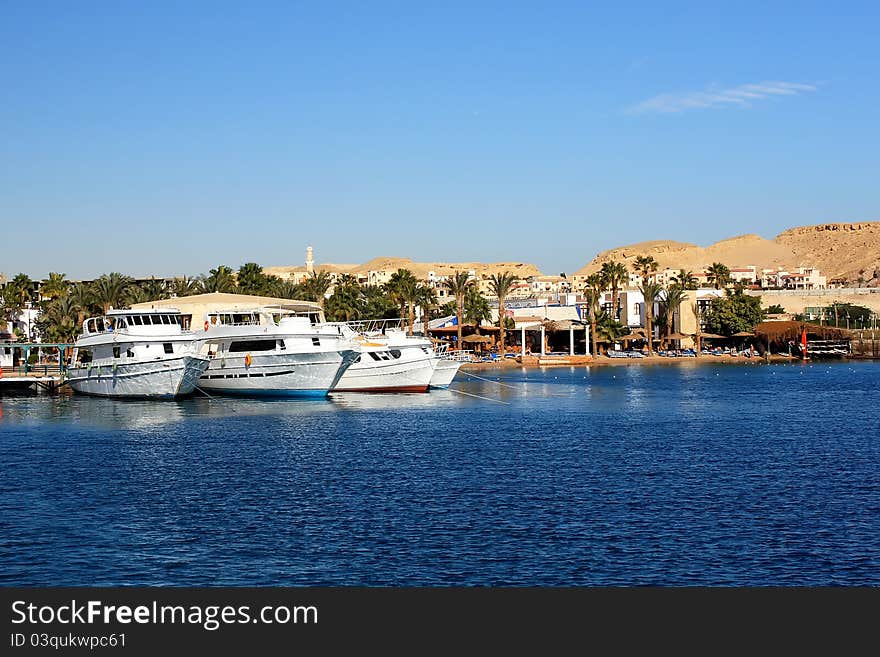 Yachts in the sea