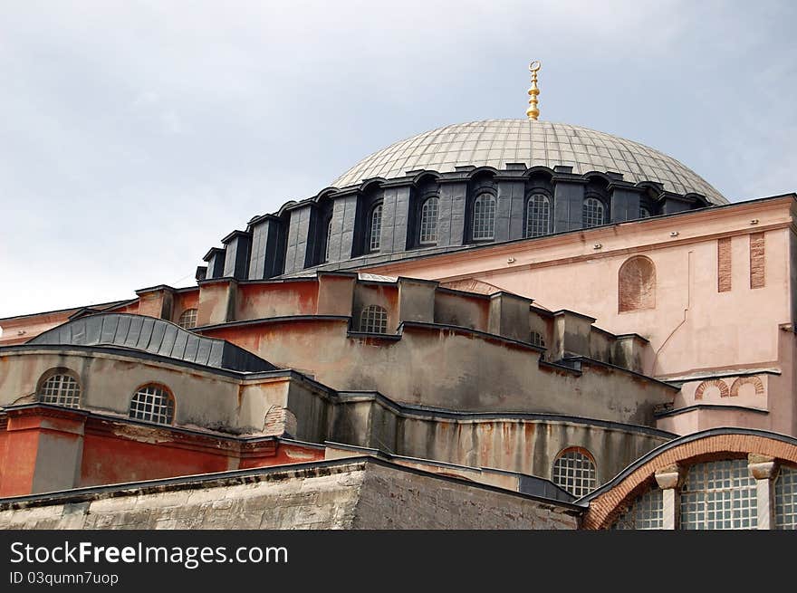 Istanbul Aya Sophia Dome close view