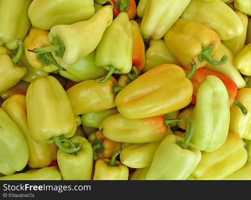 Peppers for sale at a local farmers market