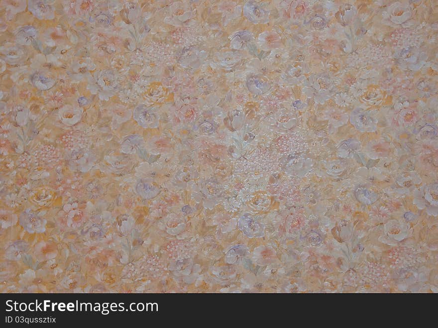 Wall with floral texture good for backgrounds