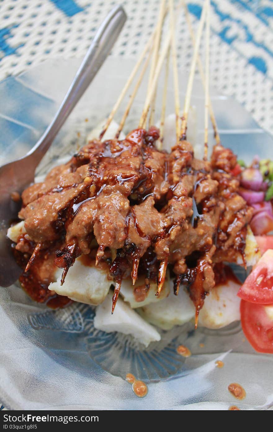 Indonesian traditional food satay ready to eat