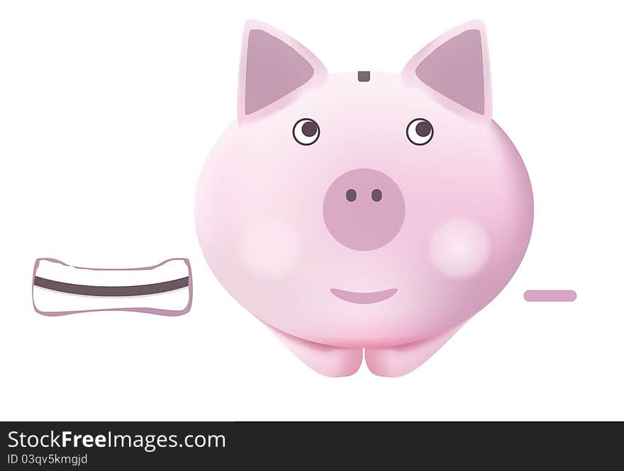 Illustration of pig piggy bank