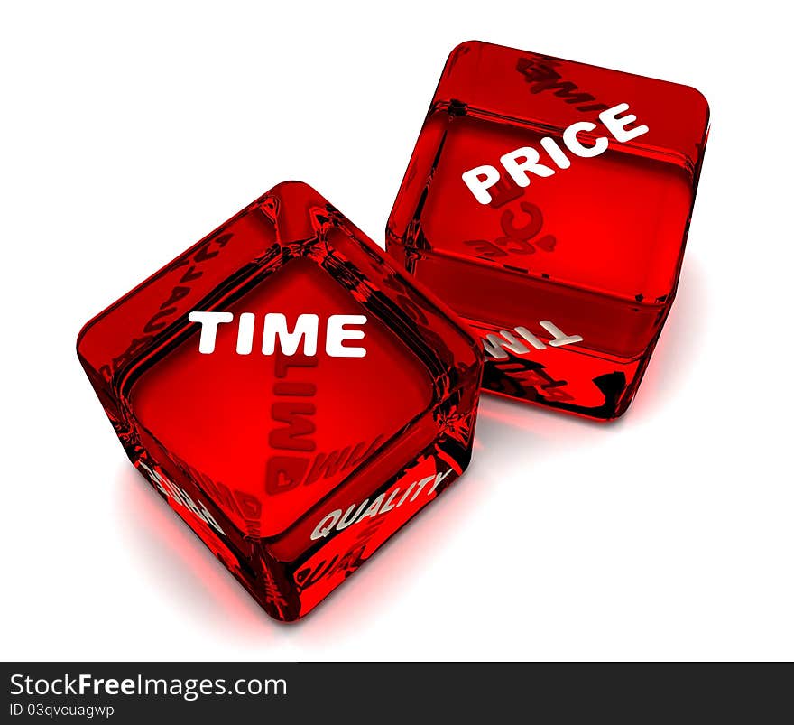 Two dice designating time - quality. Two dice designating time - quality