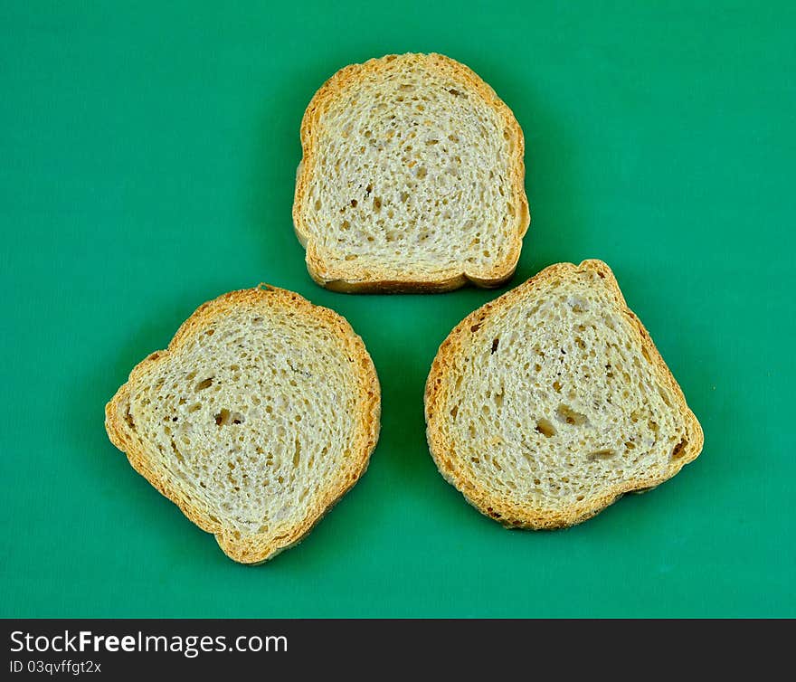 Three wheat bread toasted in the foreground