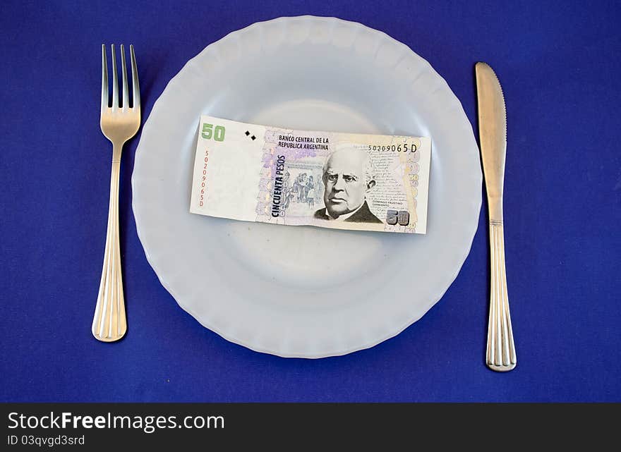 Plate with money