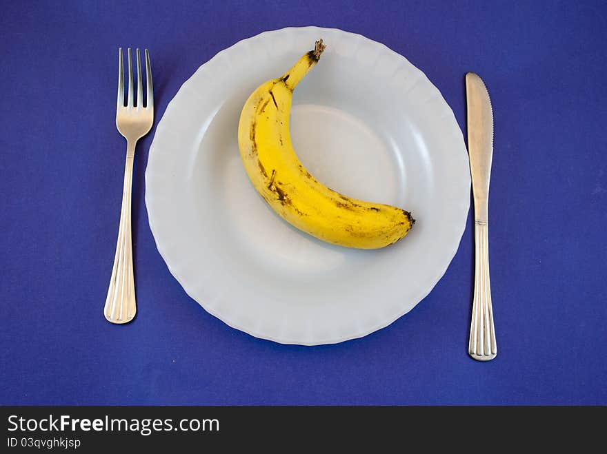 Plate with banana