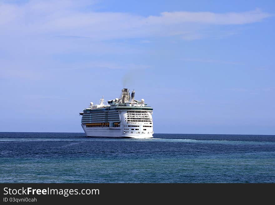 Luxury cruise sailing in open waters. Luxury cruise sailing in open waters