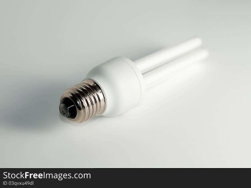 White economic bulb isolated in white background