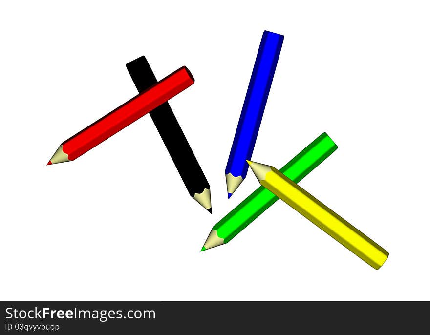 Some crayons isolated on a white backround. Some crayons isolated on a white backround.