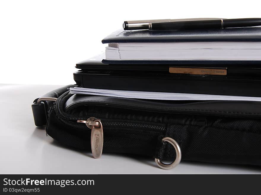 Accessories of the businessman on a white background