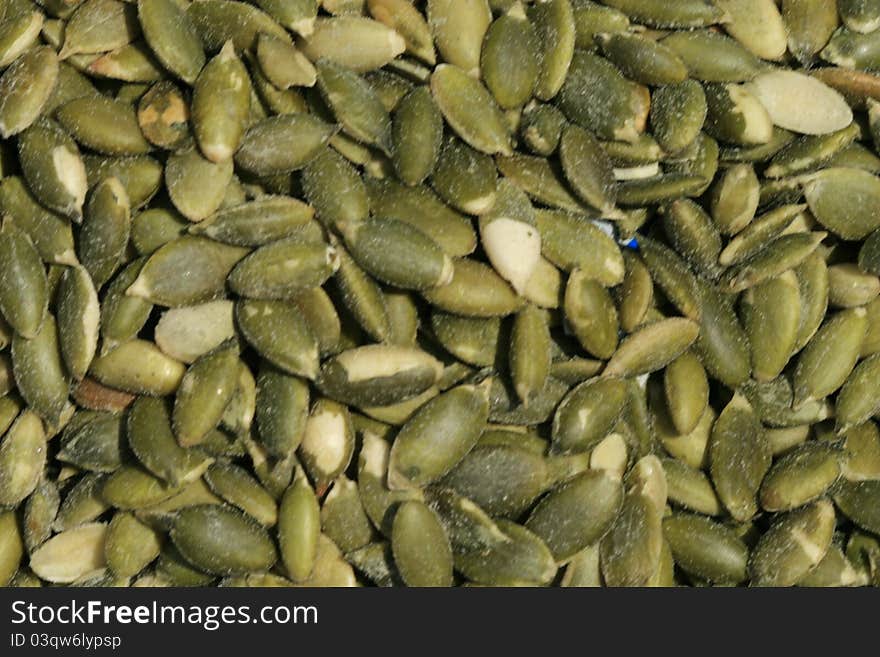 Pumpkin seeds large group of objects