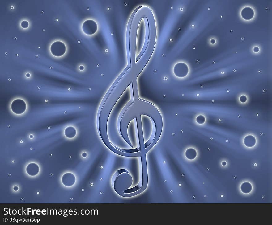 Bright abstract background with a clef