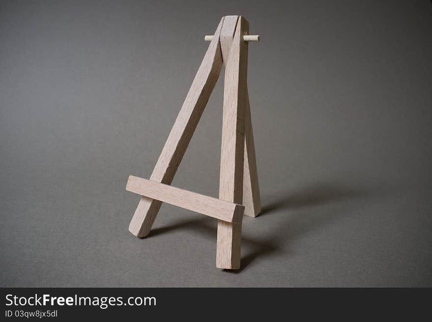 A small simple wooden artists easel. A small simple wooden artists easel