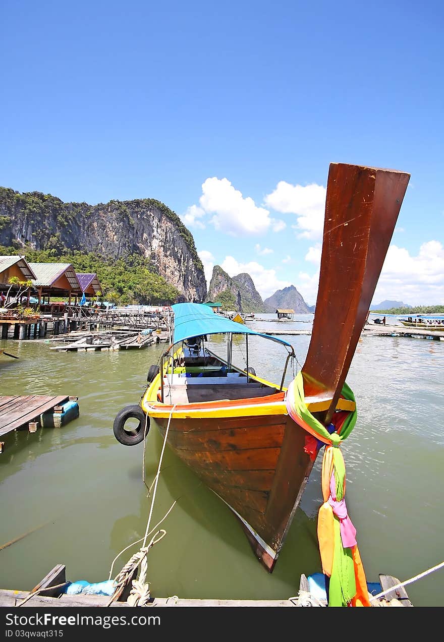 Longtail boat  phangnga bay