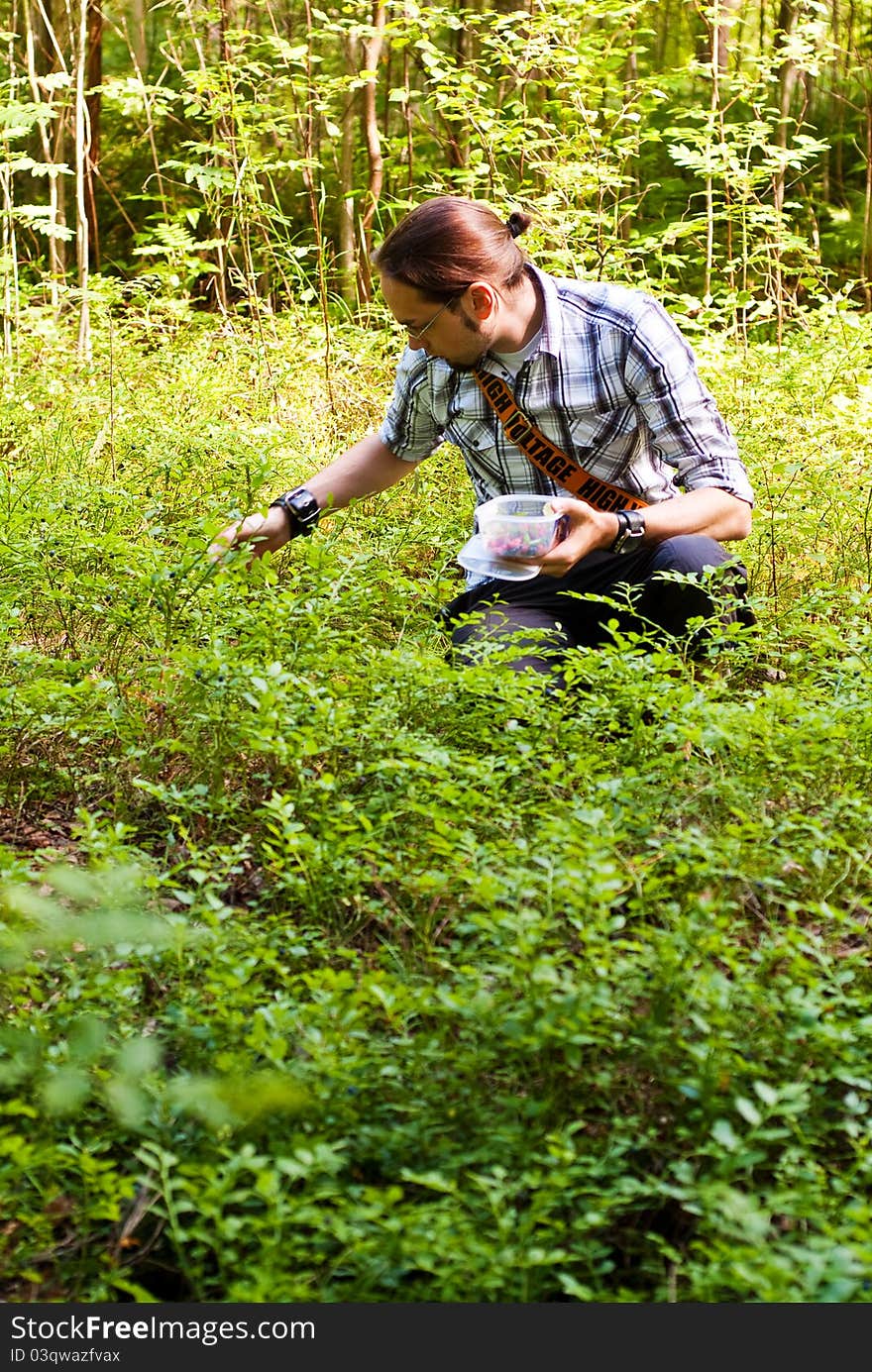 Young Finnish man in the forest