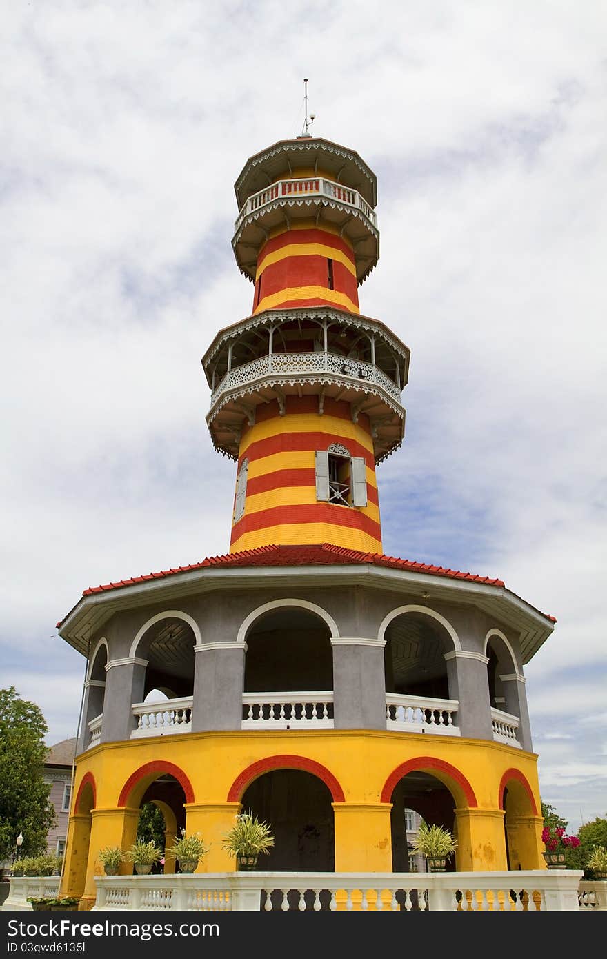 Ayutthaya Bang Pa-in Palace, the Tower against the backdrop of the sky.