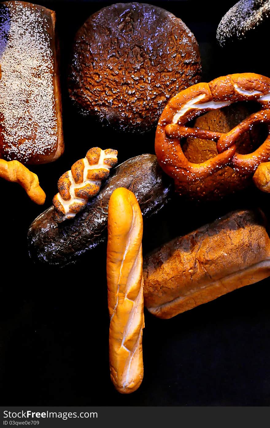 Various Breads at Delicatessen isolated