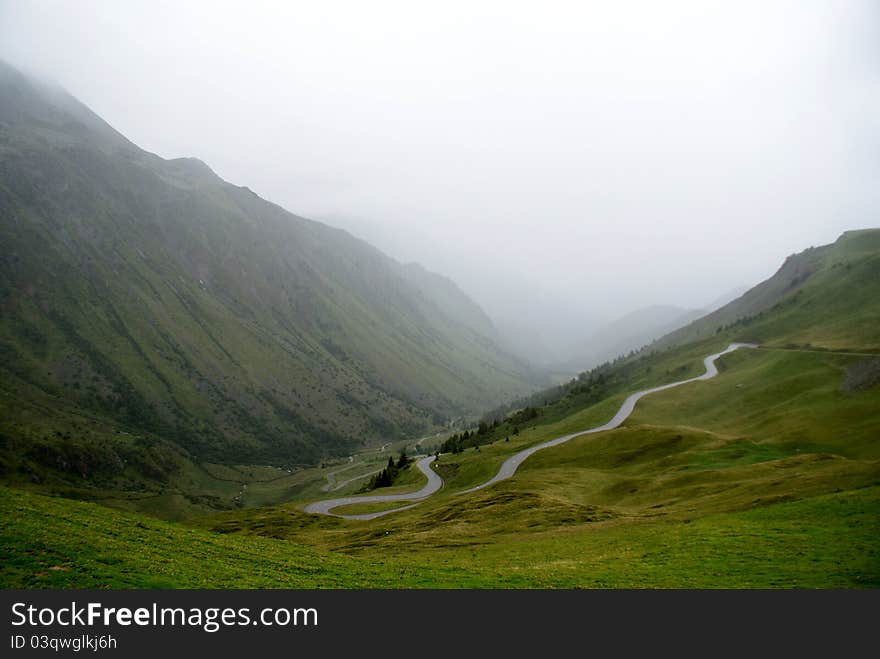 Hiking path for health and tourism in alpes  mountains  in summer. Hiking path for health and tourism in alpes  mountains  in summer