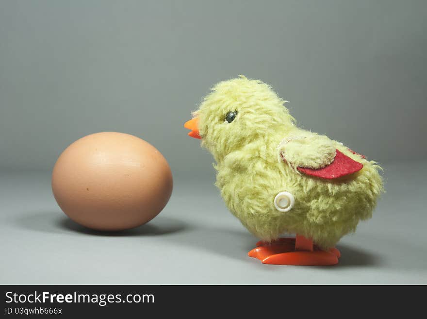 Easter chick and egg isolated