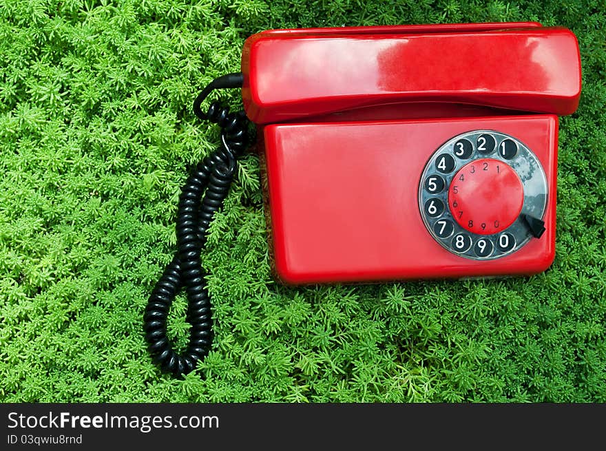 Retro red telephone