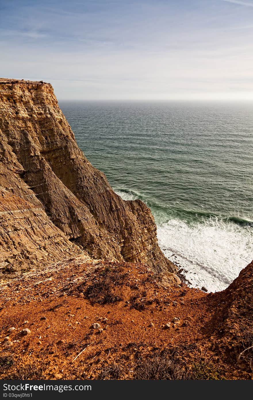 Cliff over the Atlantic Ocean in region of Sesimbra. Cliff over the Atlantic Ocean in region of Sesimbra.