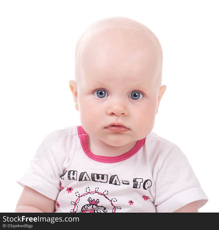 Sweet baby girl. Isolated over white background. Sweet baby girl. Isolated over white background