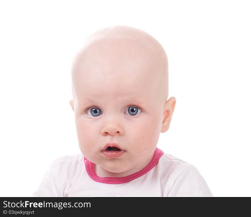 Sweet baby girl. Isolated over white background. Sweet baby girl. Isolated over white background