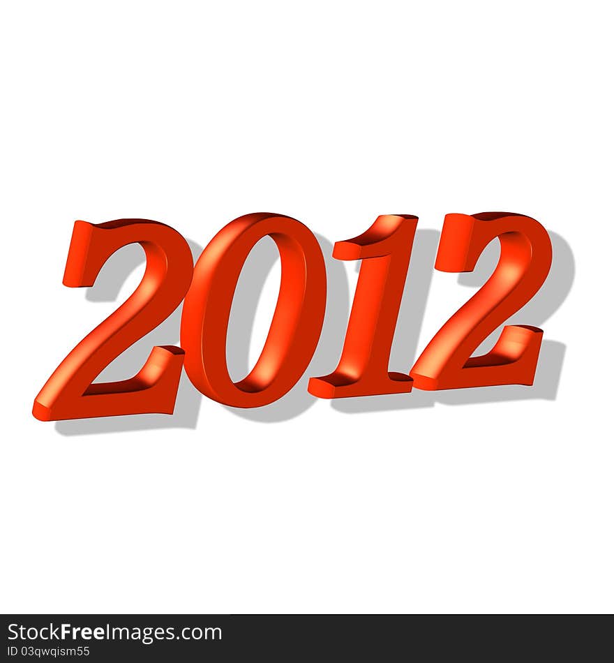 New year 2012, 3D text