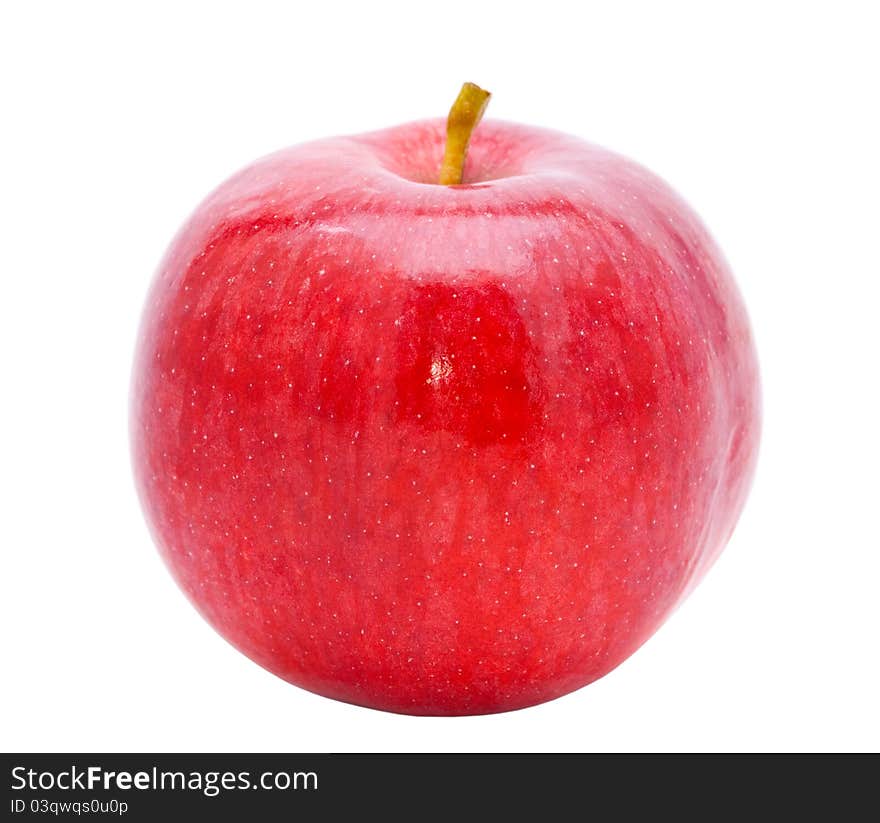 Ripe red apple isolated on a white background