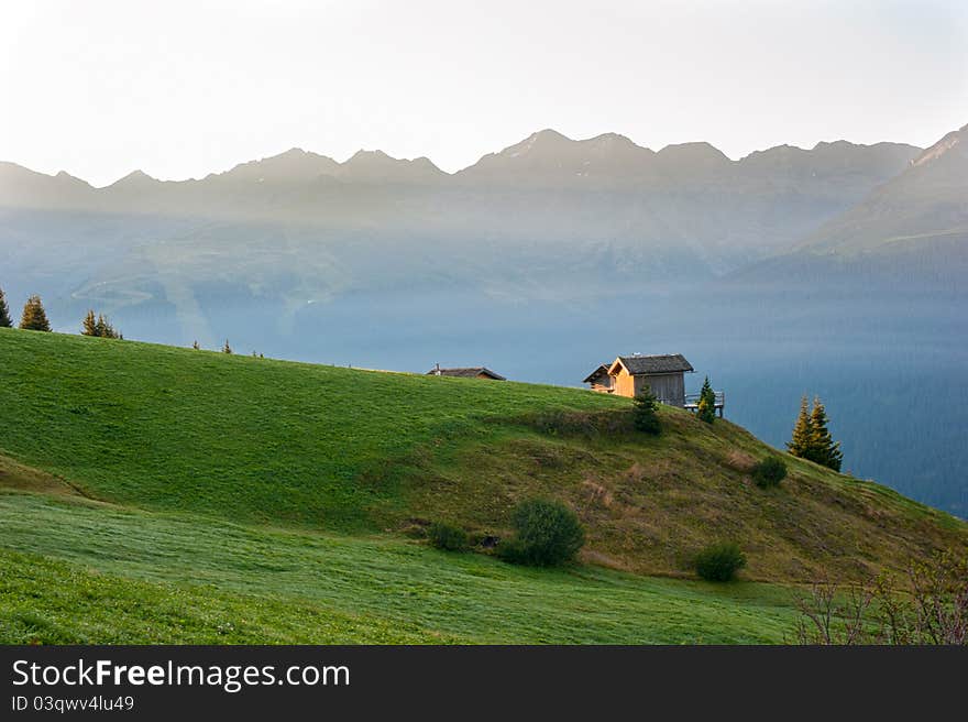 Dawn in the mountains of Austria