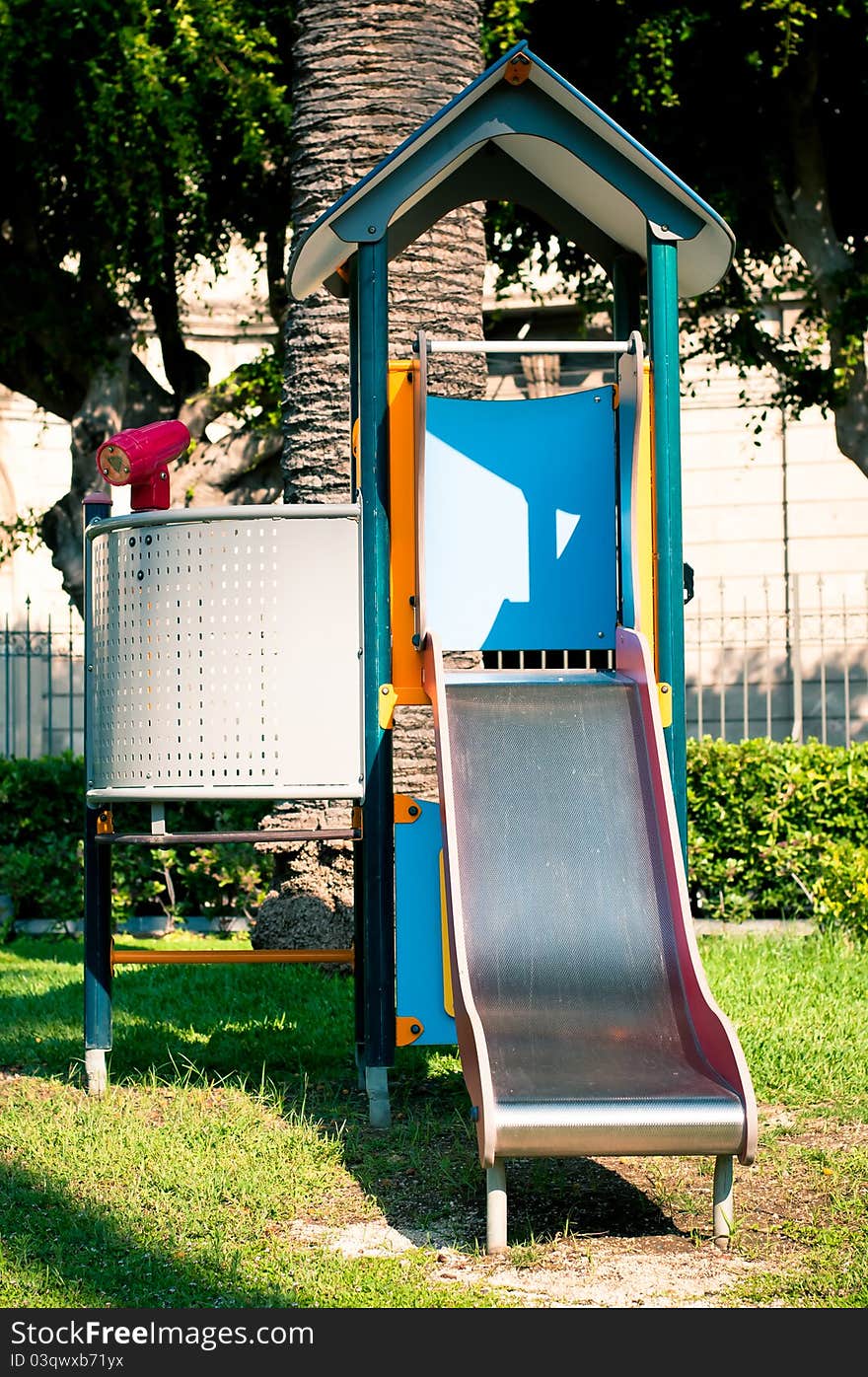 Beautiful day in a baby park