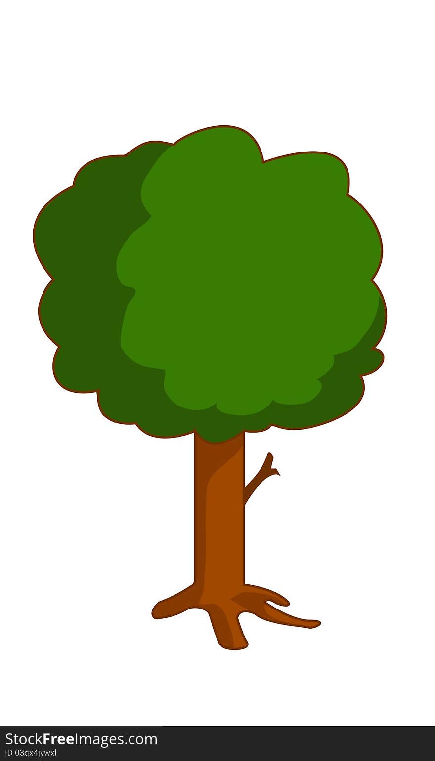 Illustration of isolated green tree