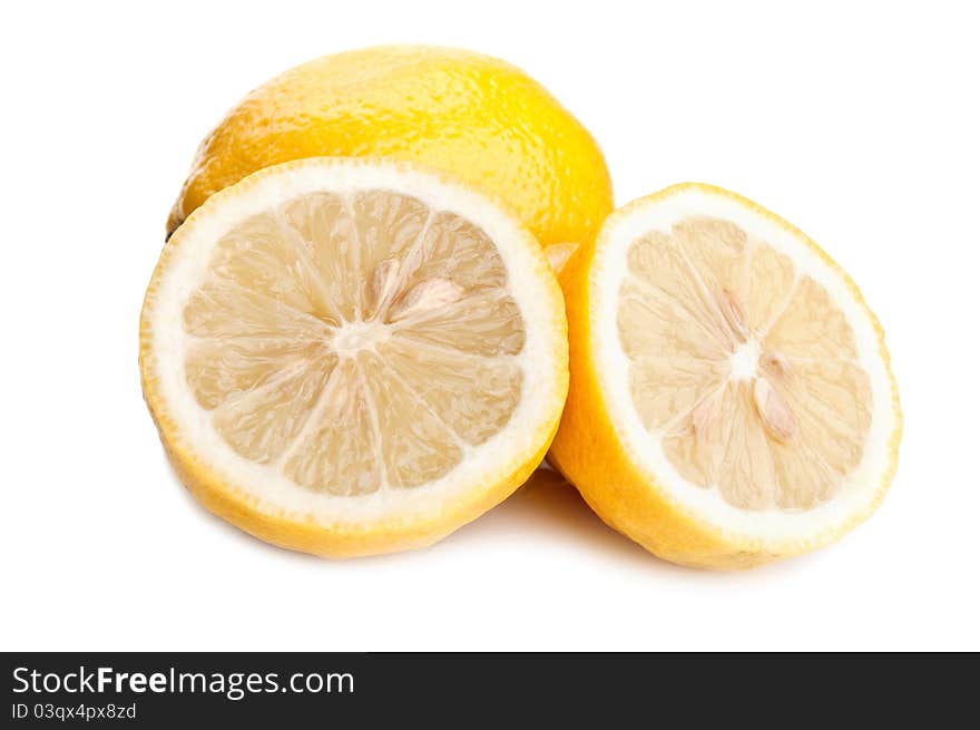 Fresh lemon isolated on a white background