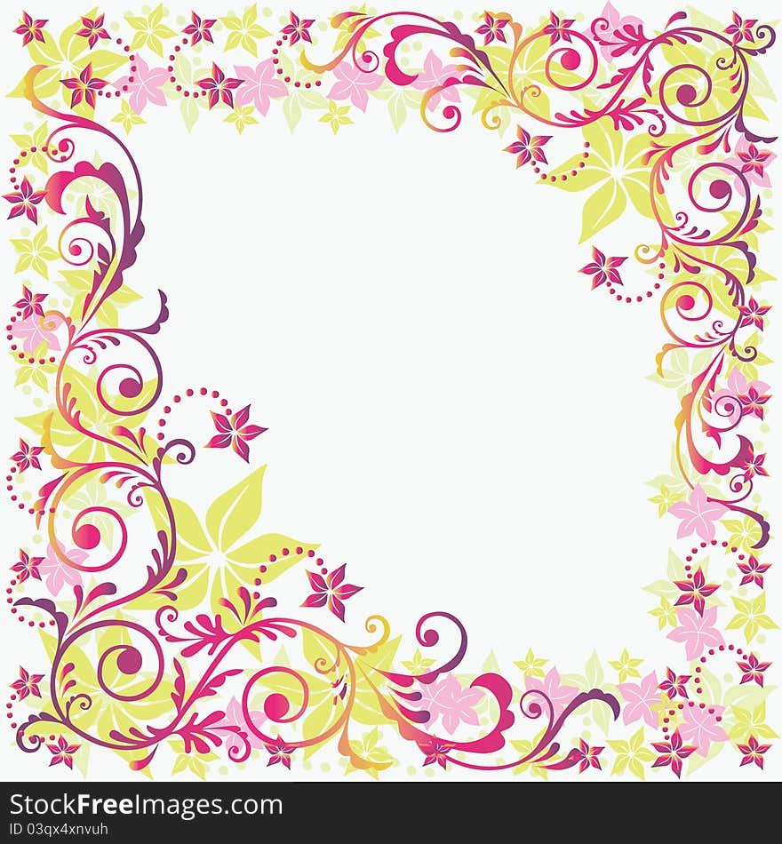 The frame of a beautiful delicate floral pattern. The frame of a beautiful delicate floral pattern.