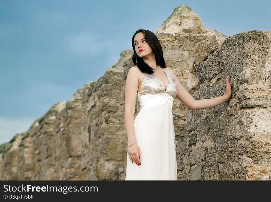 Beautiful girl in the white. Beautiful girl in the white