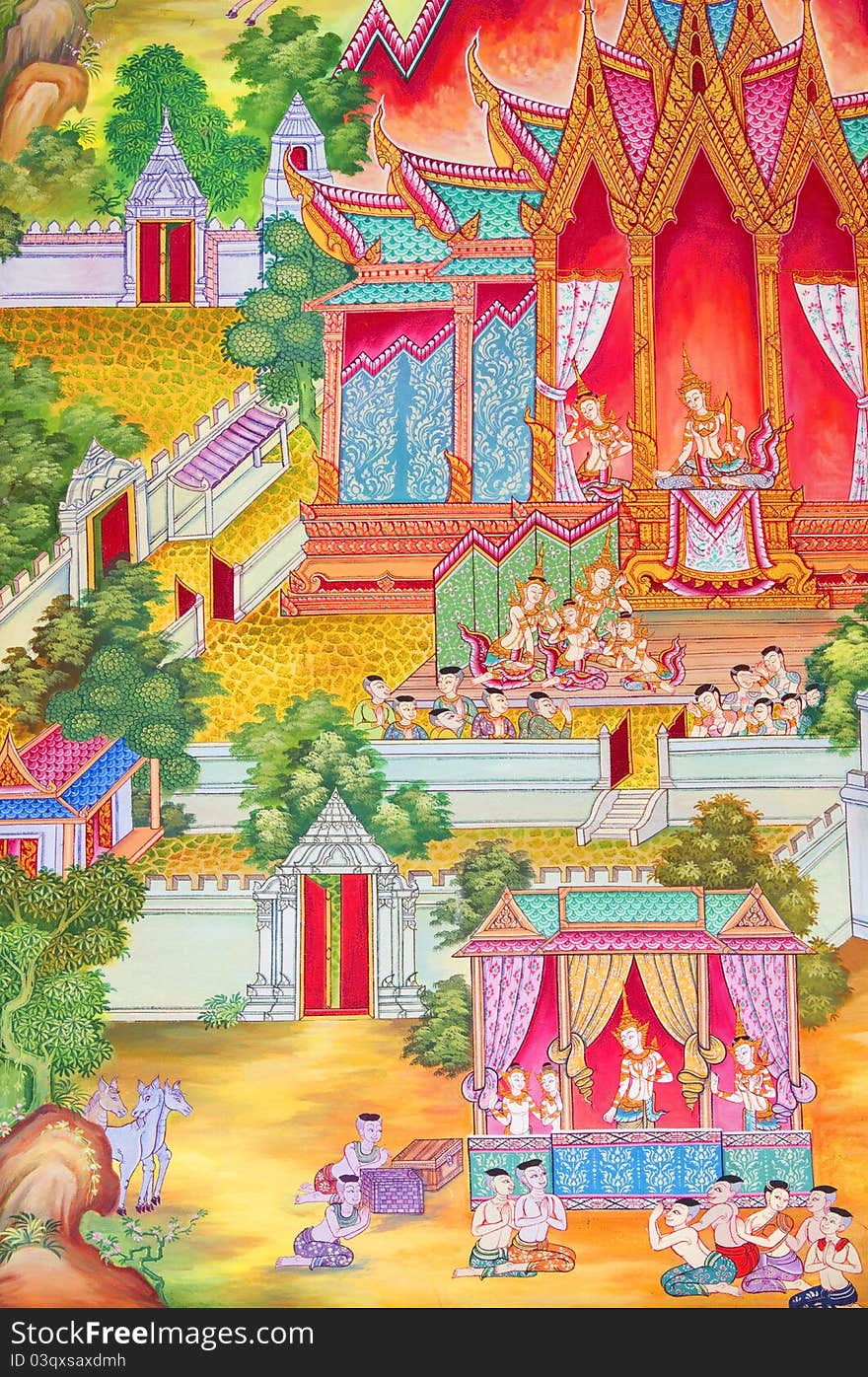 Mural Buddhist Religion.