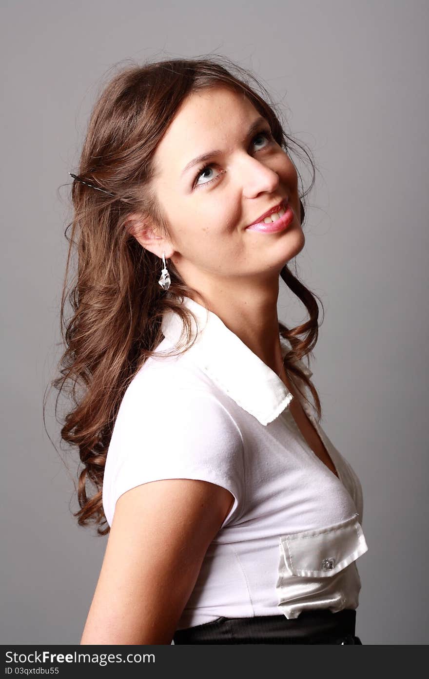 Portrait of a beautiful girl in white dress. Portrait of a beautiful girl in white dress