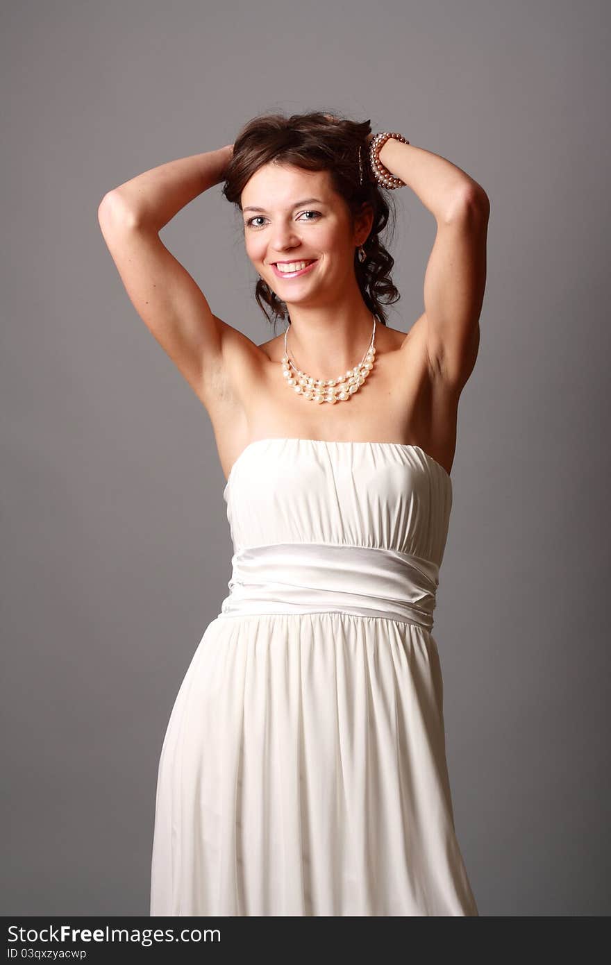 Portrait of a beautiful girl in white dress. Portrait of a beautiful girl in white dress