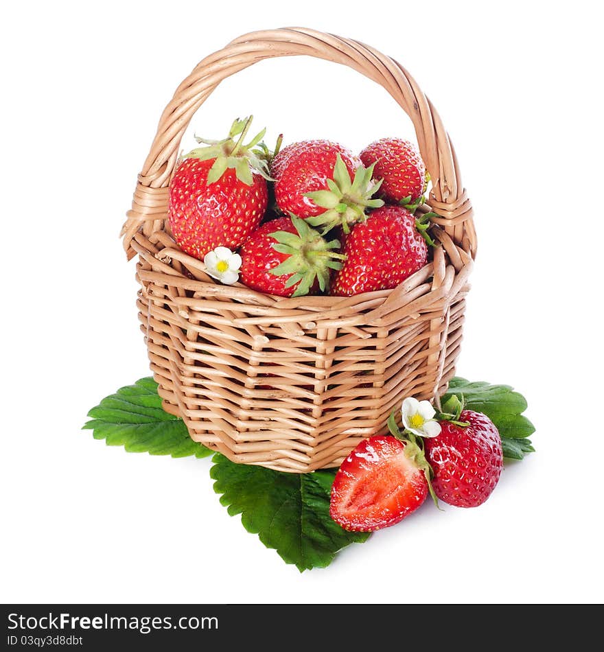 The fresh strawberry on white background