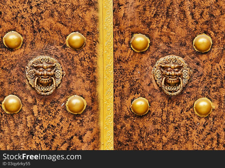 A red gate of temple. A red gate of temple