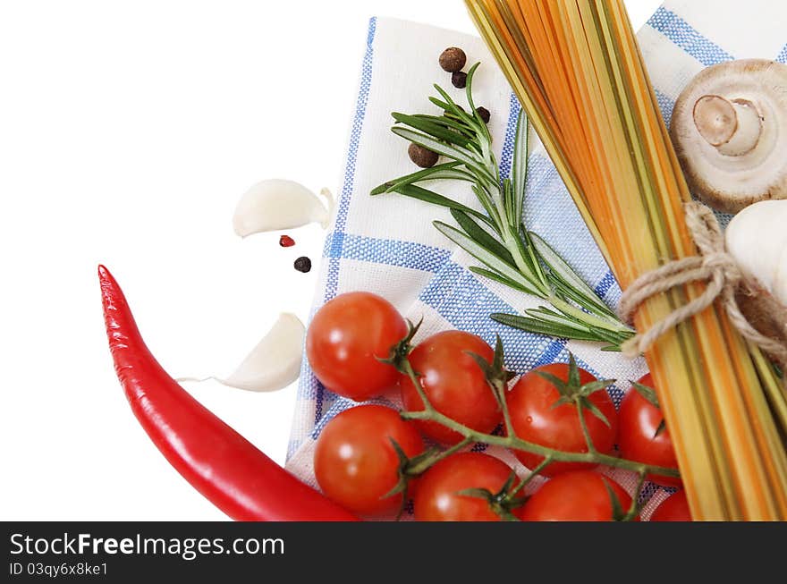 Vegetables still life isolated on white background