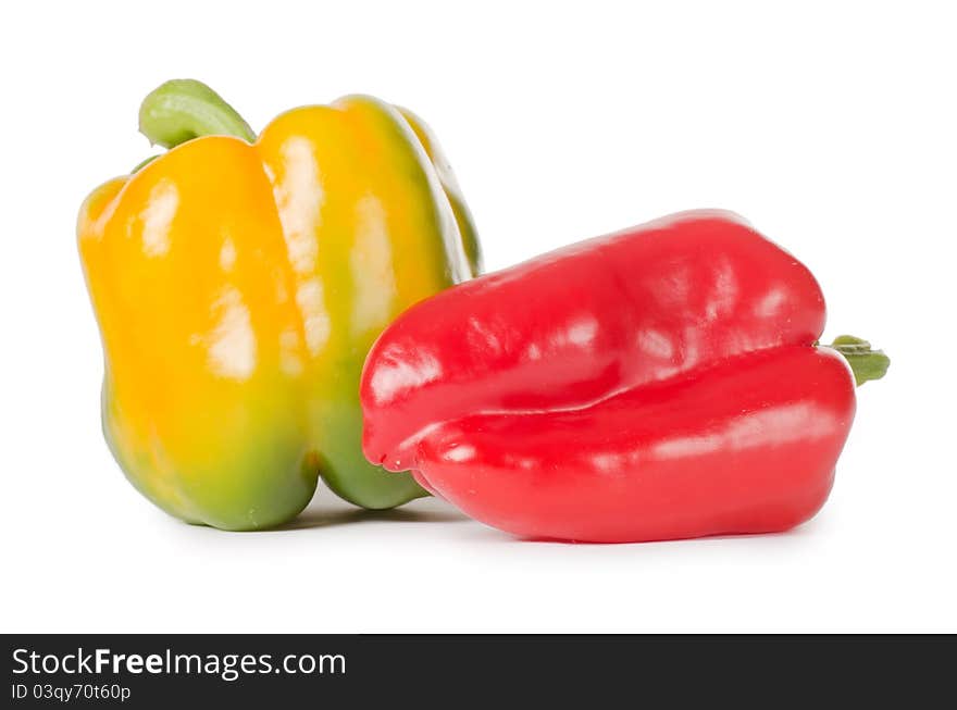 Fresh pepper on white