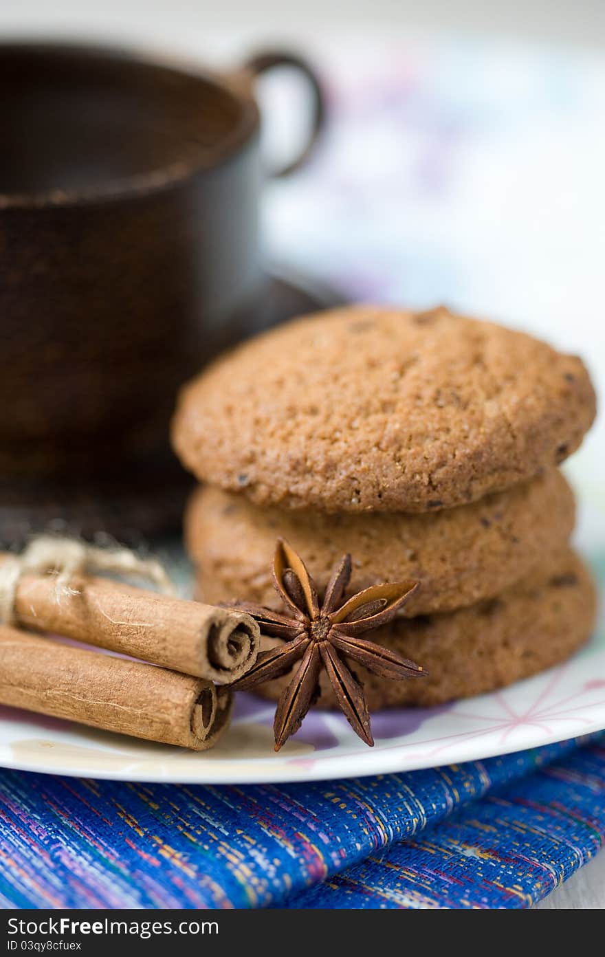 Biscuits and spices on a plate