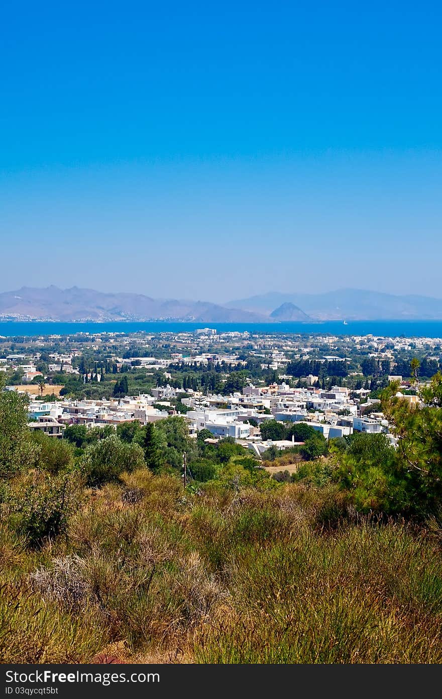 Beautiful view of the Kos town, the capital of Kos island, Dodecanese. Beautiful view of the Kos town, the capital of Kos island, Dodecanese