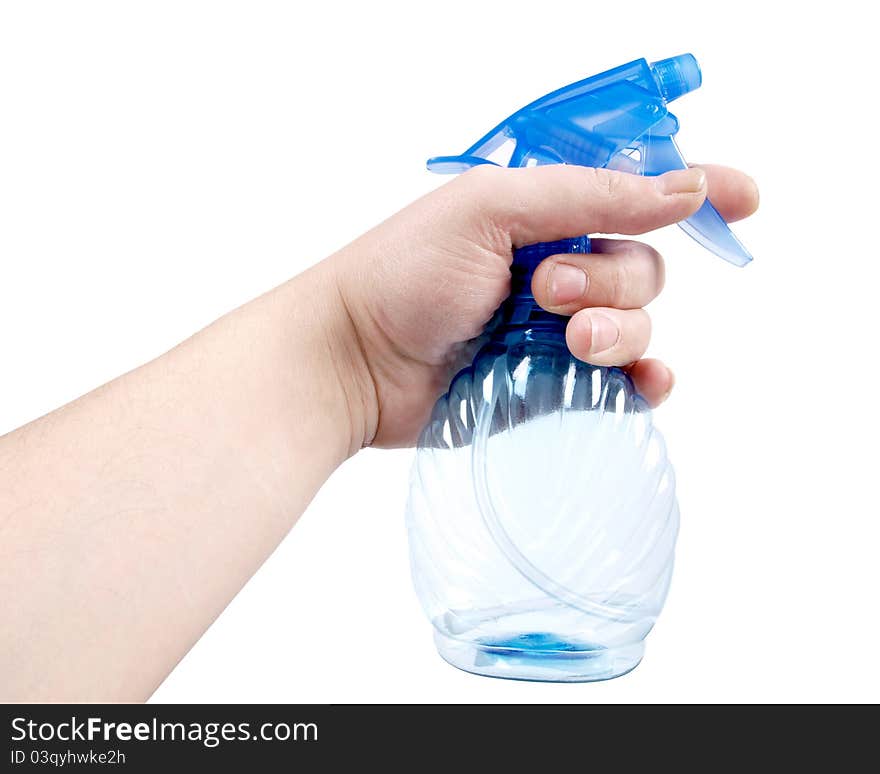 Color photo of bottle with sprayer. Color photo of bottle with sprayer