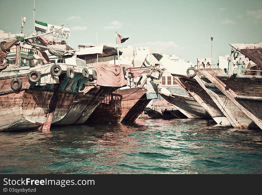 Old boats on the river