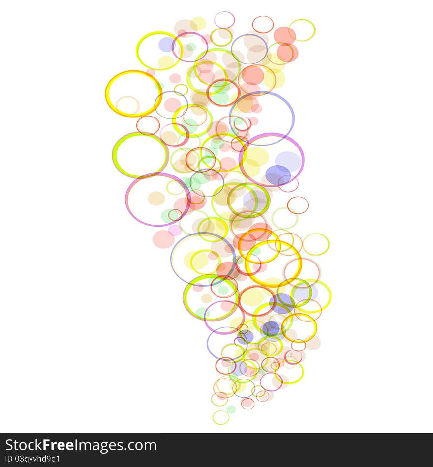 Abstract colorful grunge background from many colorful circles